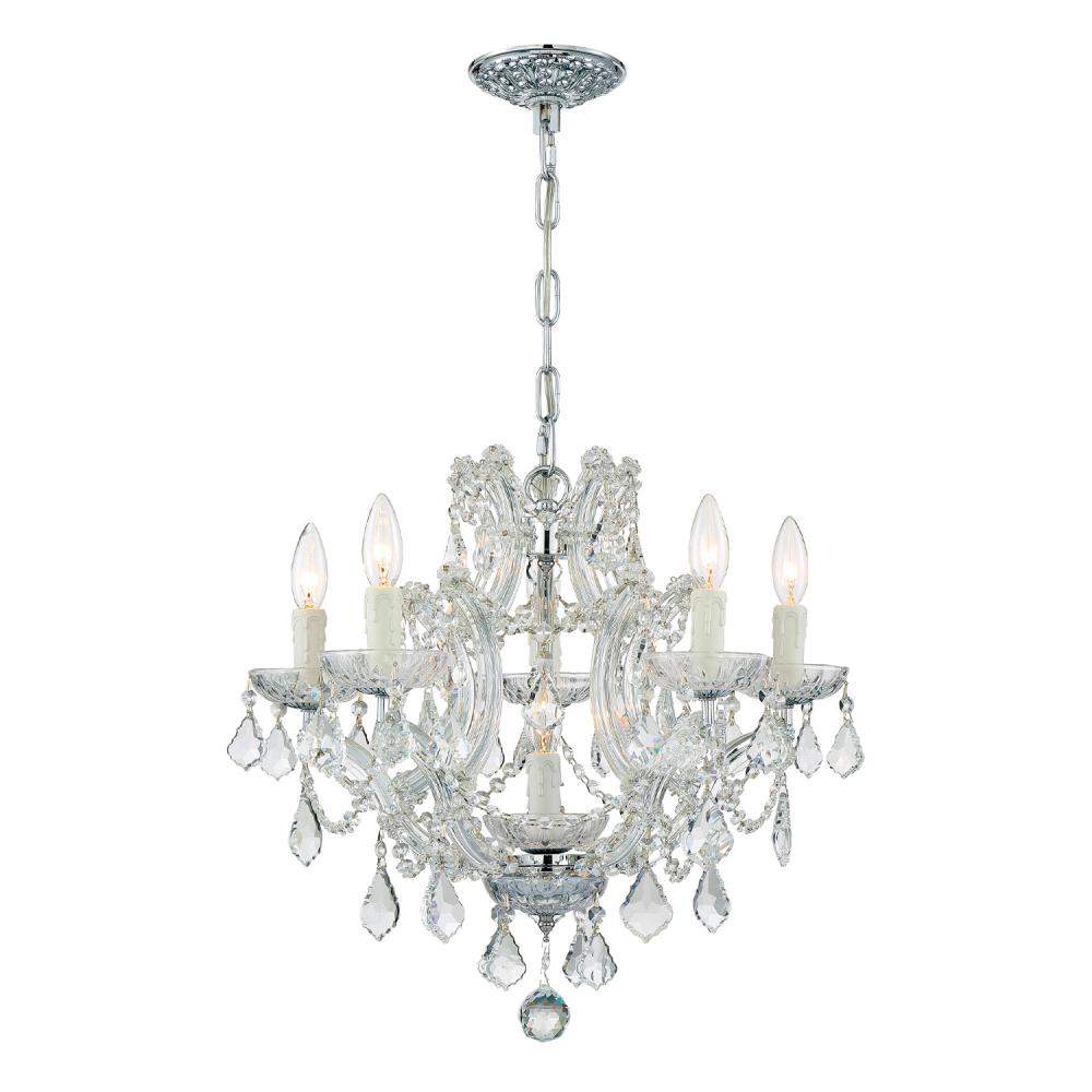 Maria Theresa 6 Light Spectra Crystal Polished Chrome Chandelier