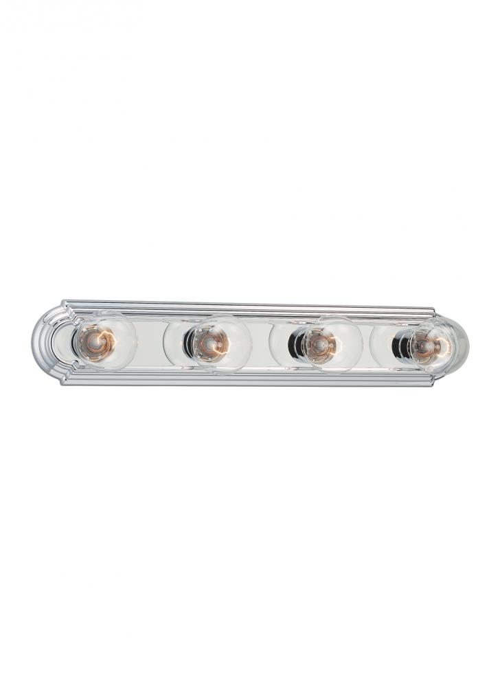 De-Lovely traditional 4-light indoor dimmable bath vanity wall sconce in chrome silver finish