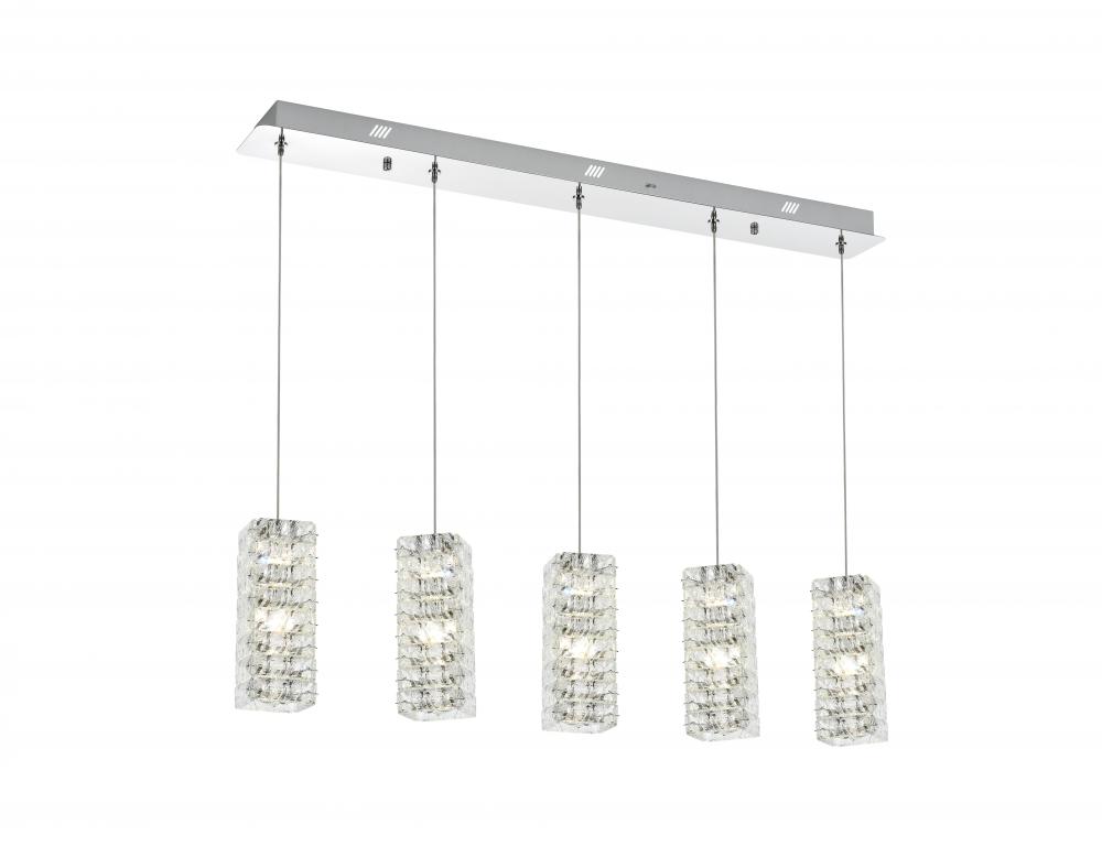 Aston Hang L40" W5" H9.5" LED L5 25W DIM 3CCT Chrome