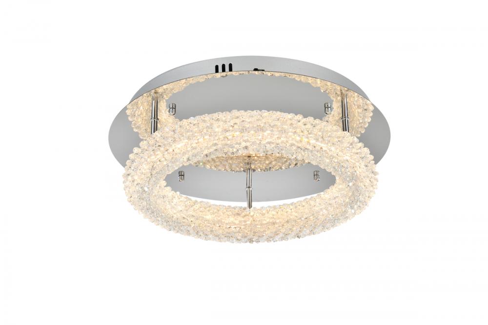 Bowen Flush Mount D18'' H5.5'' LED 20W DIM 3CCT  Chrome