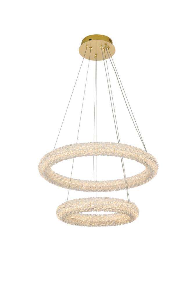 Bowen Hang D24"+D16" LED 56W DIM 3CCT  Satin Gold