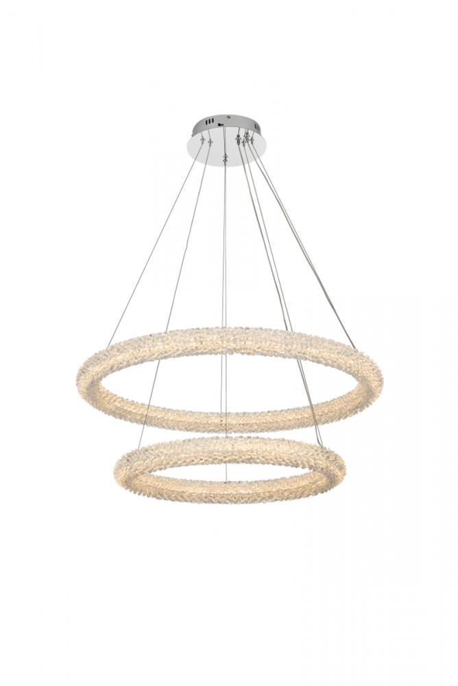 Bowen Hang D31.5"+D23.5" LED 80W DIM 3CCT  Chrome