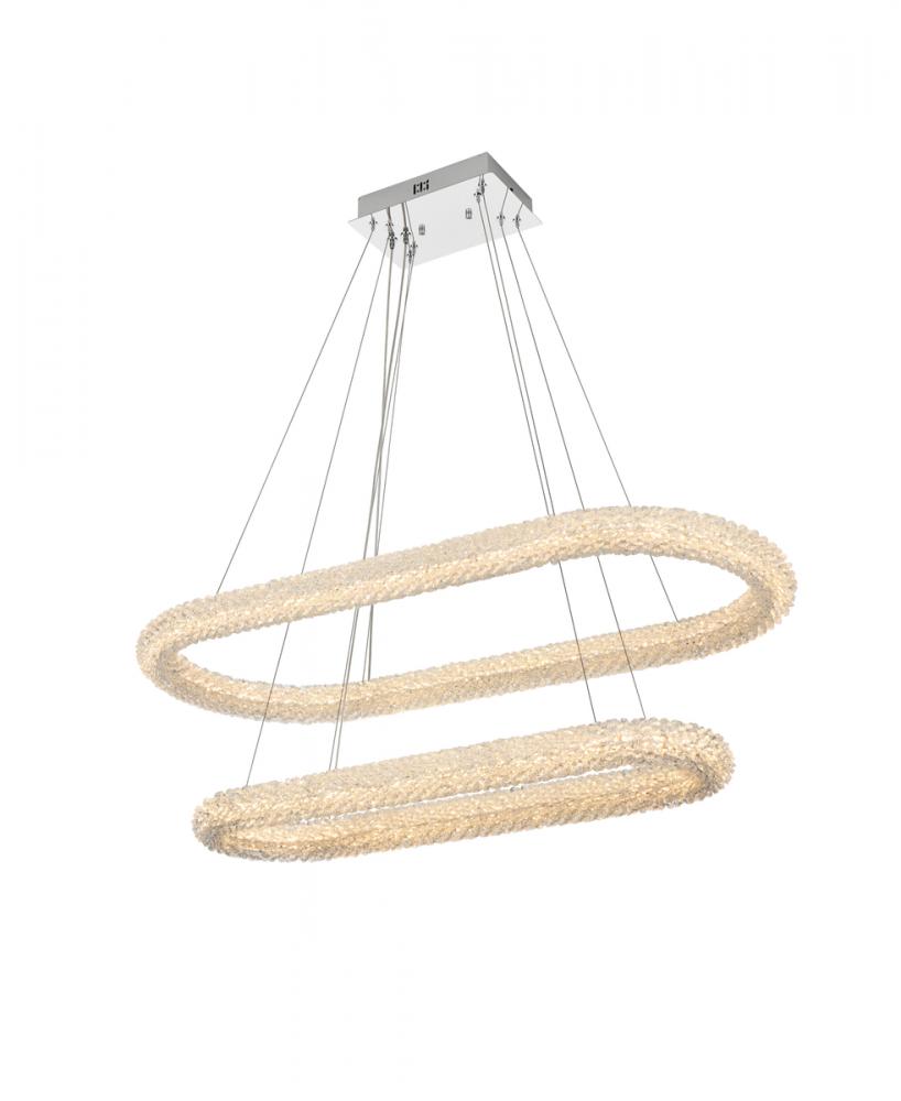 Bowen Hang L41.5"+L33.5" W18" H12" LED 96W DIM 3CCT  Chrome