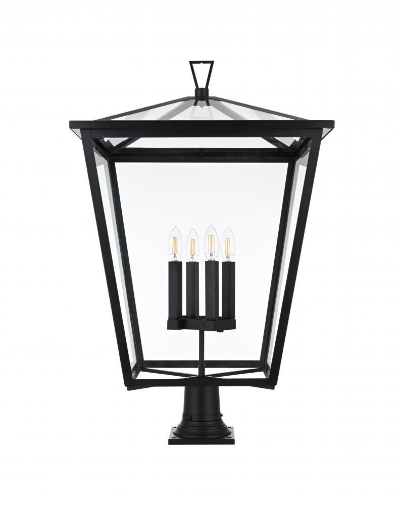 Outdoor Pole Light L20" W20" H32.5" L4 Black