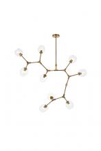 Elegant 1712G79BR - Cavoli 9 lights brass chandelier