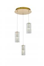 Elegant 3680D3RSG - Aston Hang D16"H9.5" LED L3 15W DIM 3CCT Satin Gold