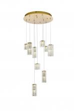 Elegant 3680D9SG - Aston Hang D24"H9.5"  LED L9 36W DIM 3CCT Satin Gold