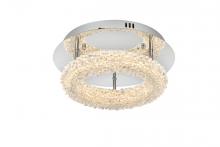 Elegant 3800F14C - Bowen Flush Mount D14" H5.5" LED 15W DIM 3CCT  Chrome