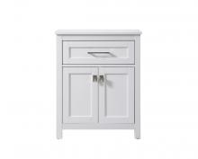 Elegant SC012430WH - Bath Storage Cabinet 2dr1dw 24Wx16Dx30H white
